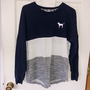 PINK striped crew neck 💙